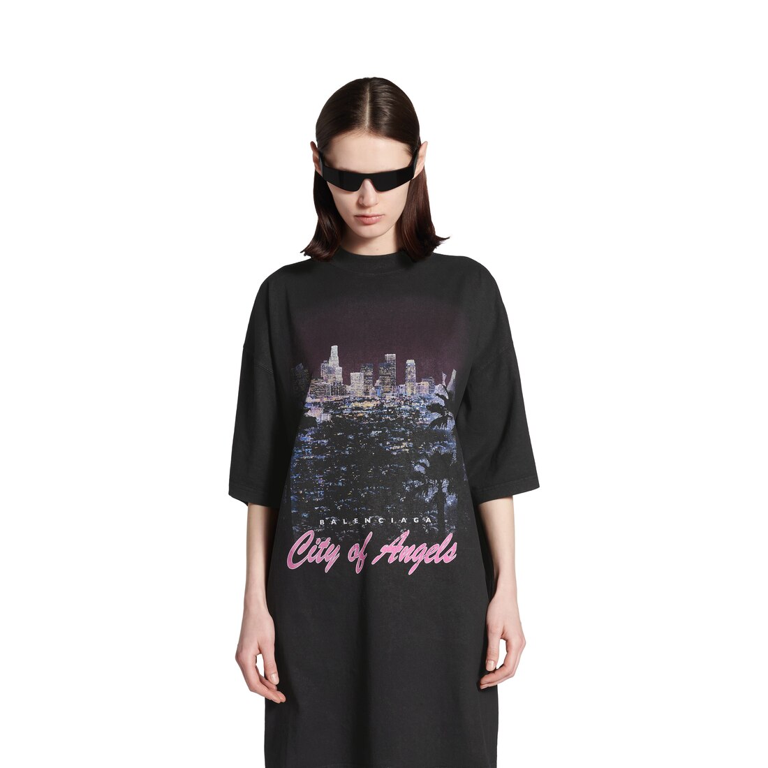 ●送料込●BALENCIAGA●パッチTシャツドレス Balenciaga Maxi Patched シャツドレス | ブラック | FARFETCH JP