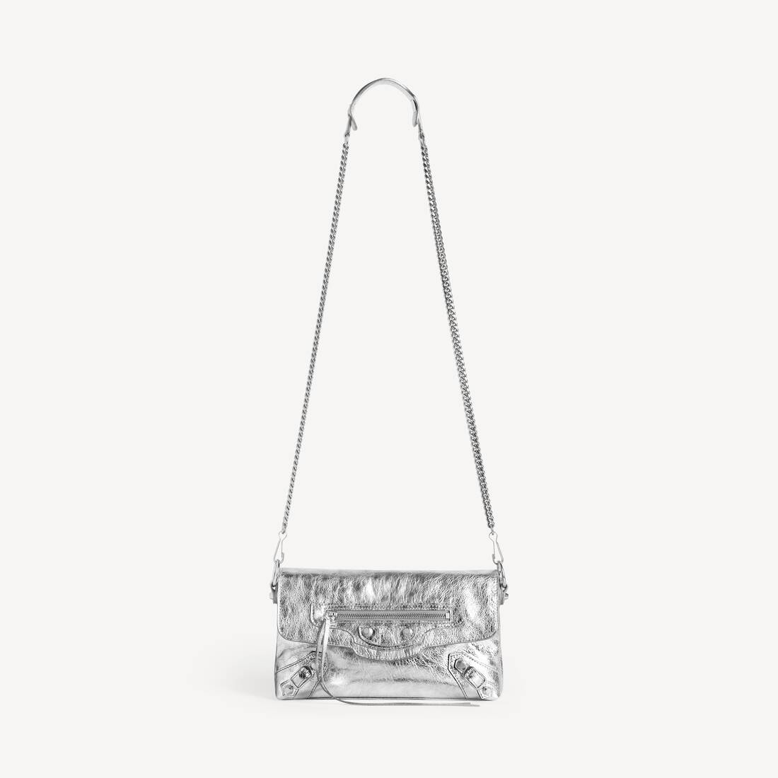 Women's Le City Clutch With Chain in Silver | Balenciaga Estonia EN - Image 4