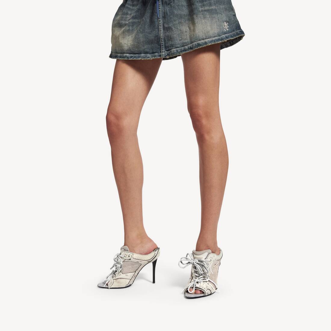 Sandale &Agrave; Talon Stapler pour Femme en Gris | Balenciaga France FR - Image 8