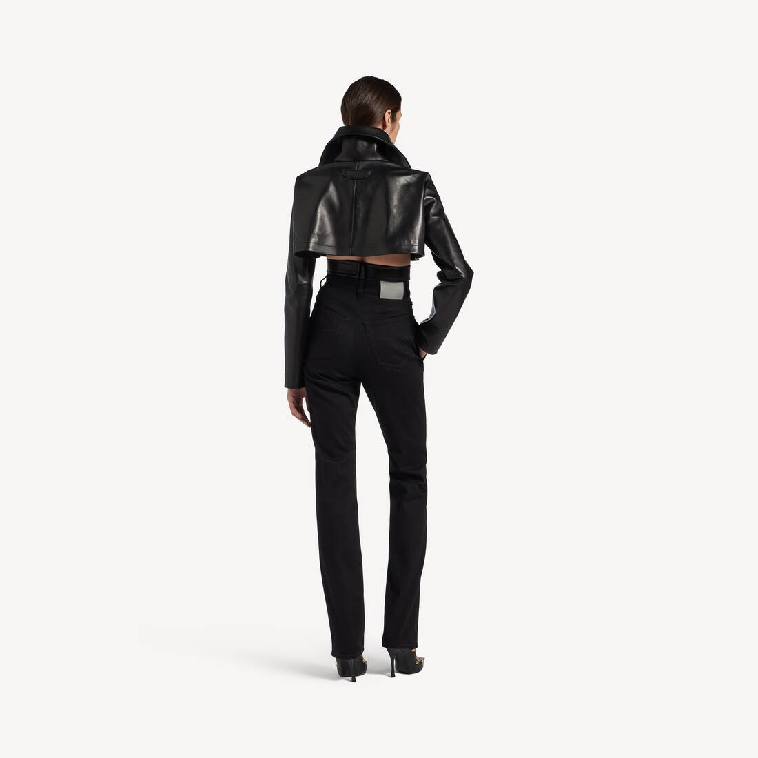 Women's High Waist Slim Jeans in Black | Balenciaga Norway EN - Image 4