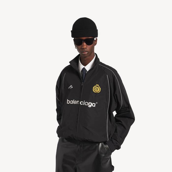 Men's Soccer Tracksuit Jacket in Black - Men | Balenciaga United Kingdom EN - Image 1