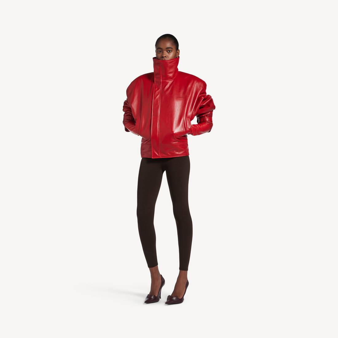 Women's Techwear Leggings in Dark Brown | Balenciaga Estonia EN - Image 2