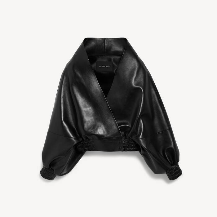 Women's Wrap Jacket in Black - Women | Balenciaga Bulgaria EN - Image 2