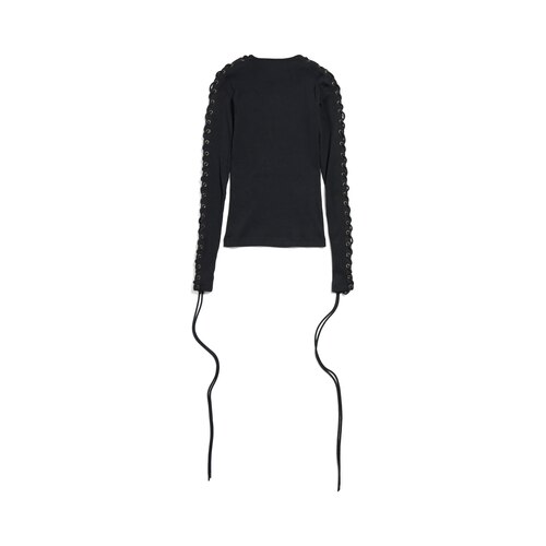 lace-up long sleeve t-shirt
