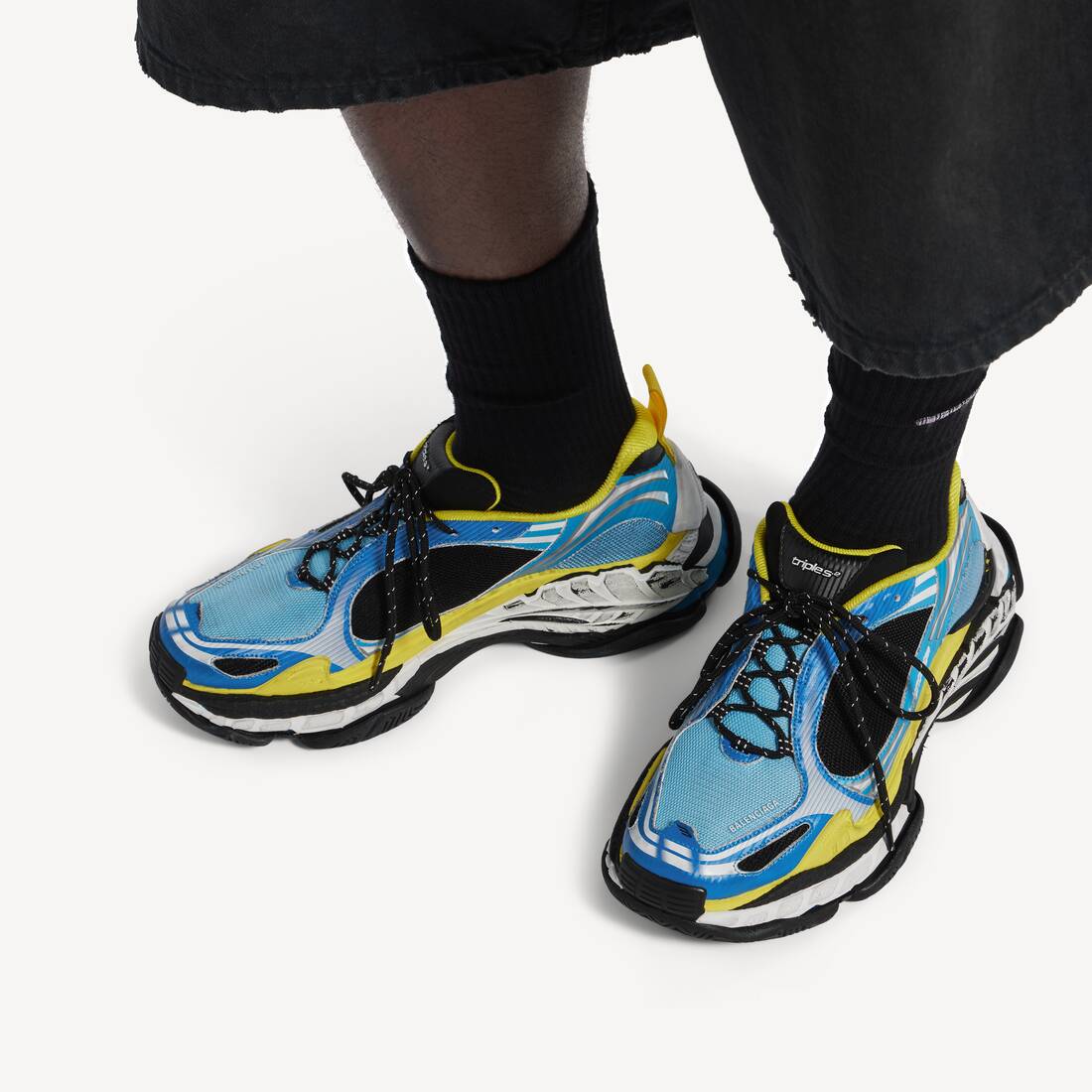 Sneaker Triple S.2 pour Homme en Bleu/blanc/jaune | Balenciaga Belgique FR - Image 6