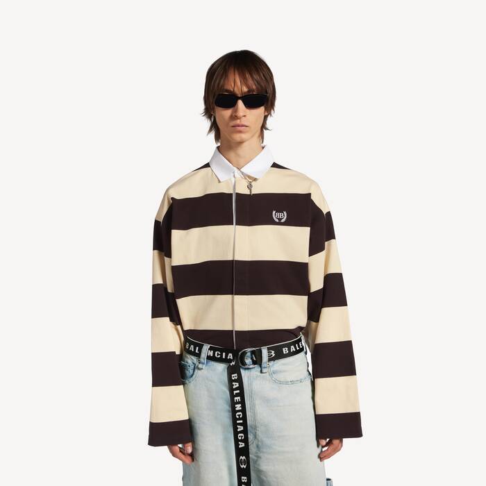 Men's Polo Shirt in Dark Brown/beige - Men | Balenciaga United States EN - Image 1