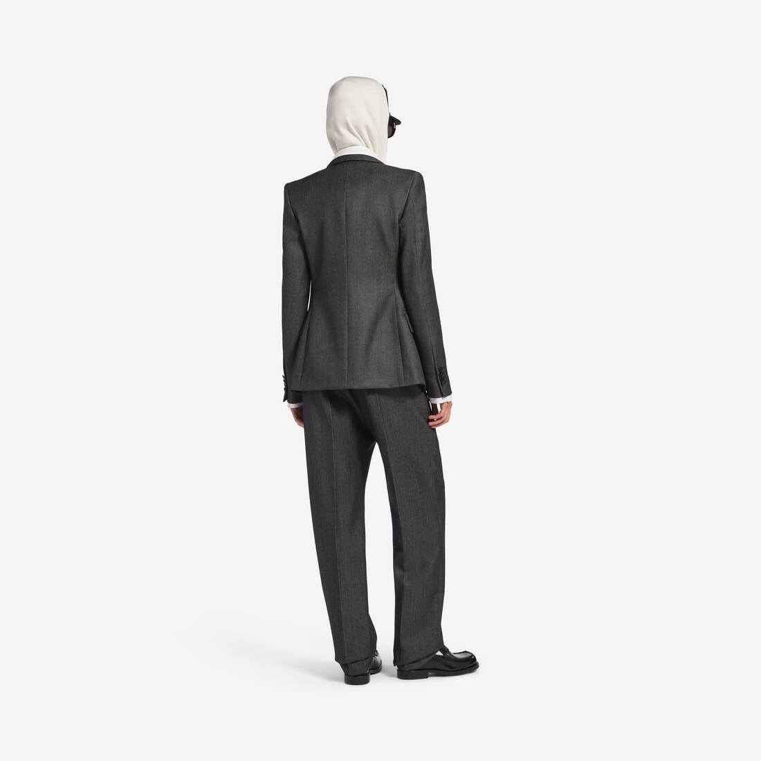 Women's Double-breasted Tailored Jacket in Dark Navy | Balenciaga Denmark EN - Image 4