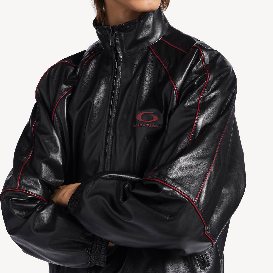 Homme's Veste De Surv&ecirc;tement in Noir/bordeaux | Balenciaga Belgique FR - Image 6