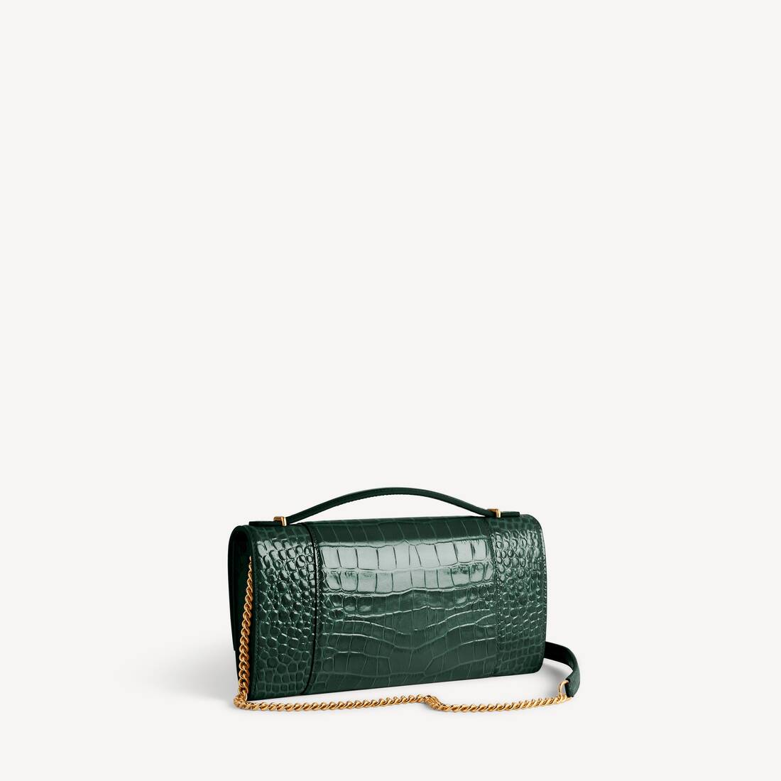 Women's Hourglass Pochette With Chain in Forest Green | Balenciaga Ireland EN - Image 3