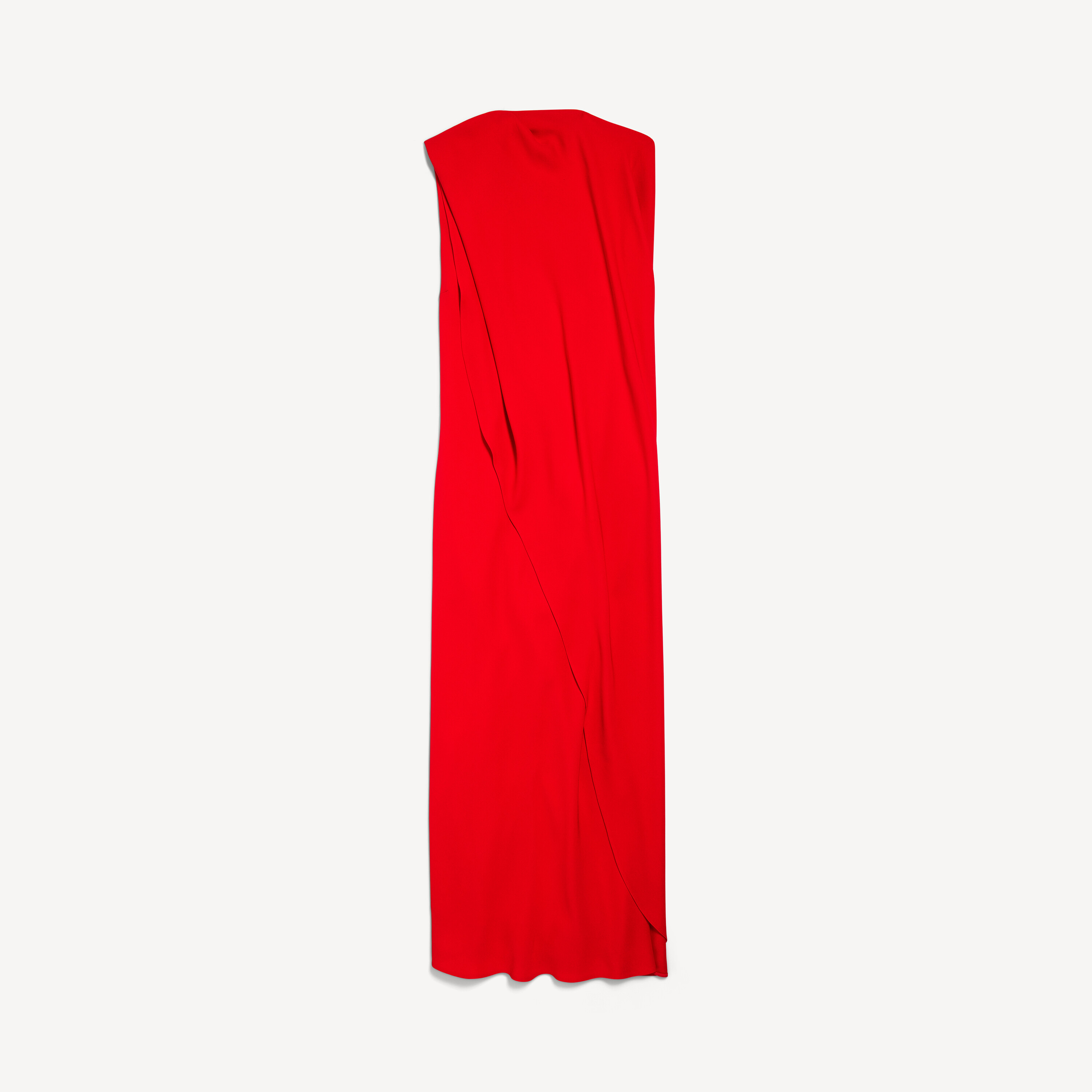 Women's Draped Dress in Sunset Red