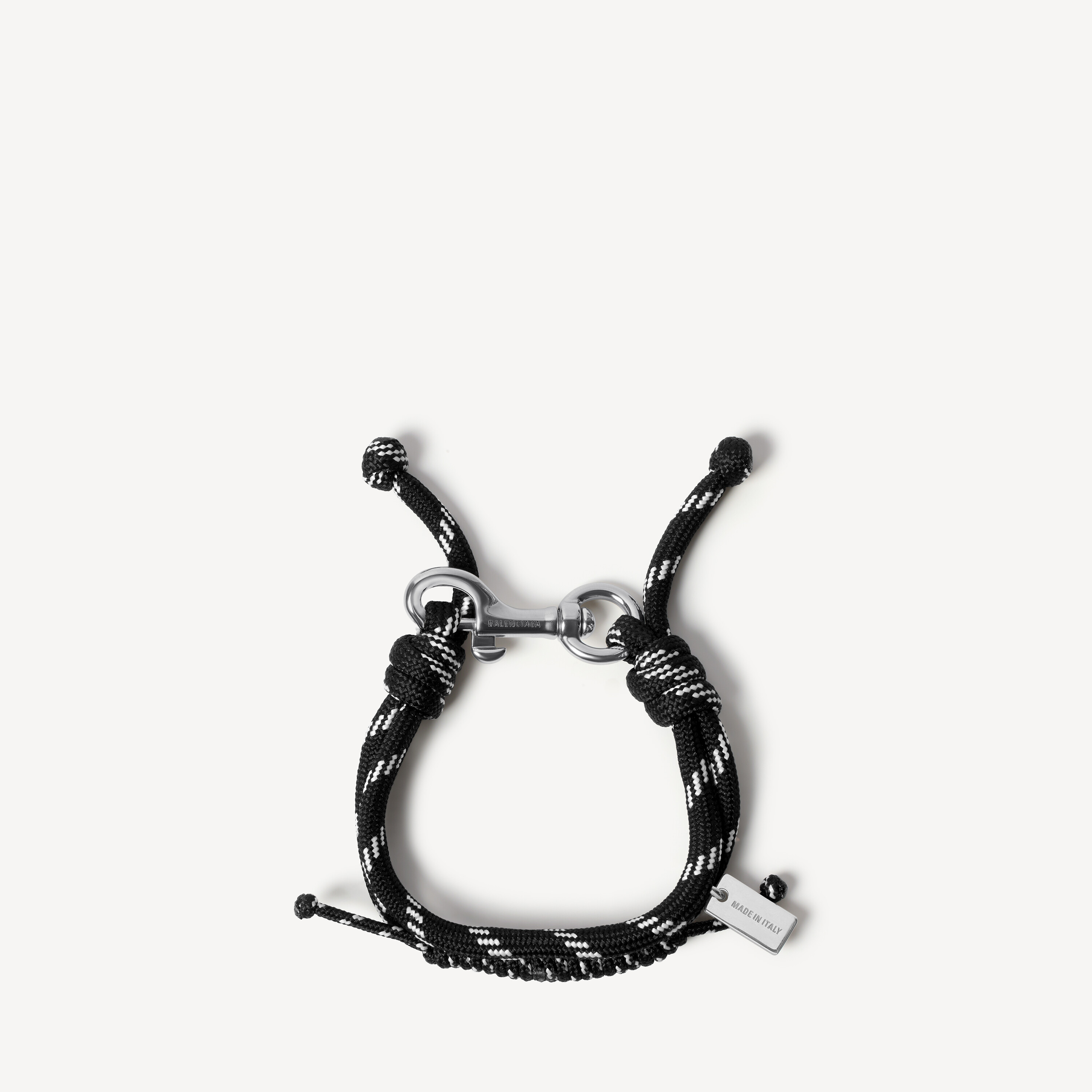 Malibu Cord Bracelet in Black/white/shiny Silver | Balenciaga US