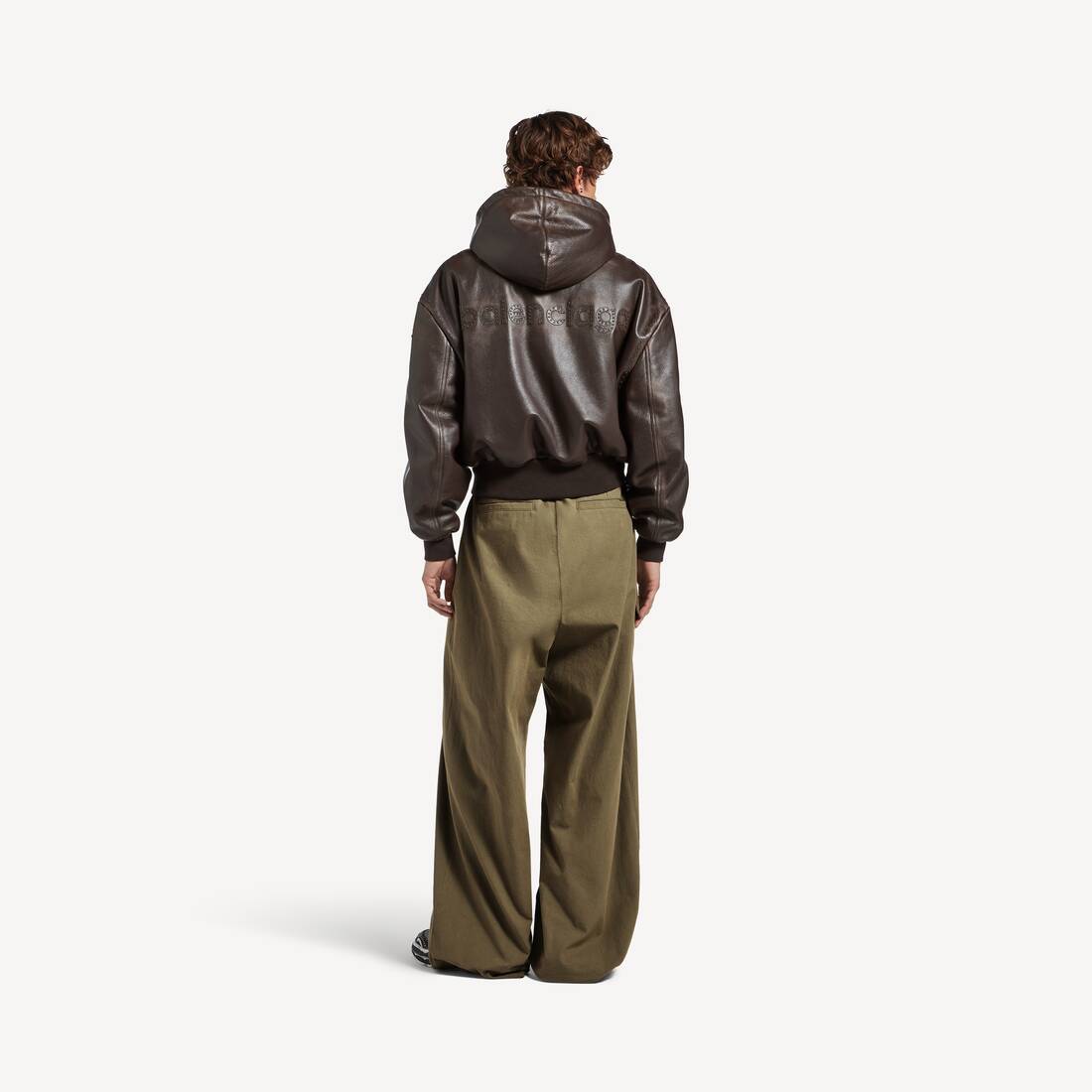 Men's Loose Fit Workwear Pants in Khaki | Balenciaga Australia EN - Image 4