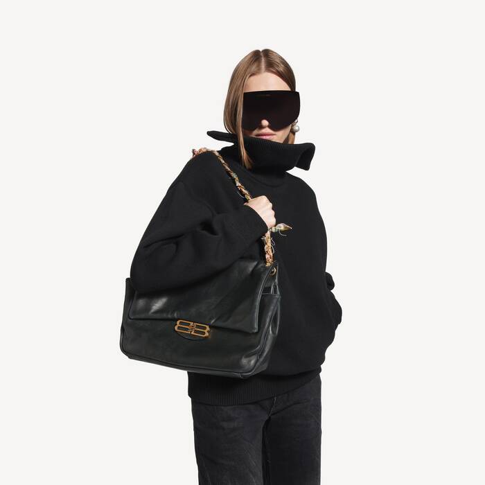 Bolso Con Cadena Darling Mediano para Mujer en Negro - Mujer | Balenciaga Espa&ntilde;a ES - Image 2