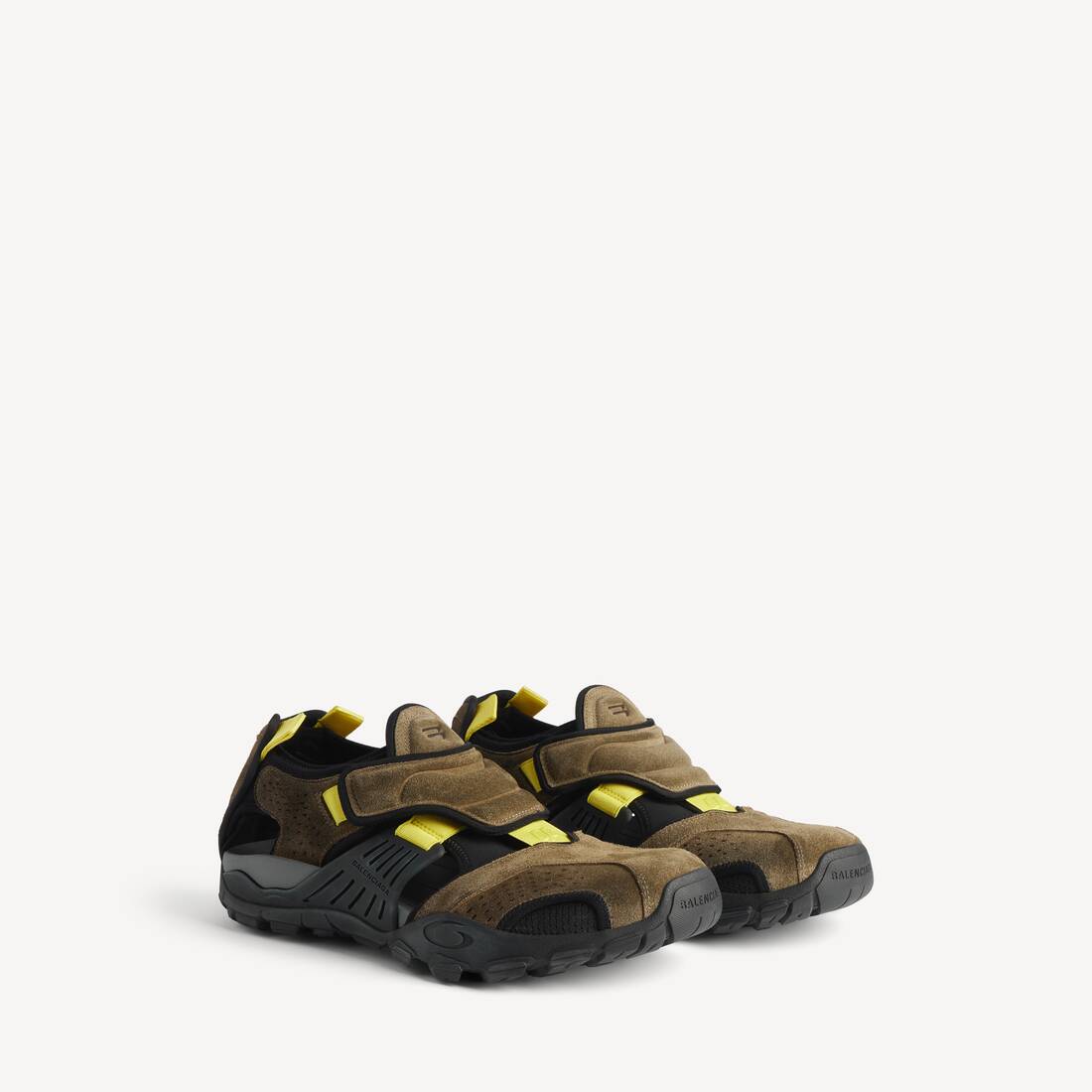 Men's Hike Sandal Sneaker in Taupe/black/neon Yellow | Balenciaga Canada EN - Image 2