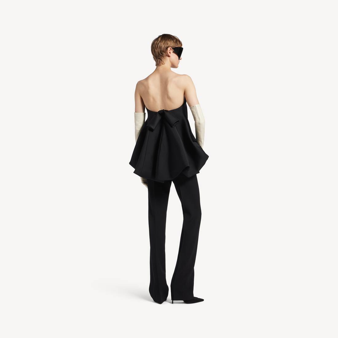 Femme's Mini-robe Ballon in Noir | Balenciaga France FR - Image 4