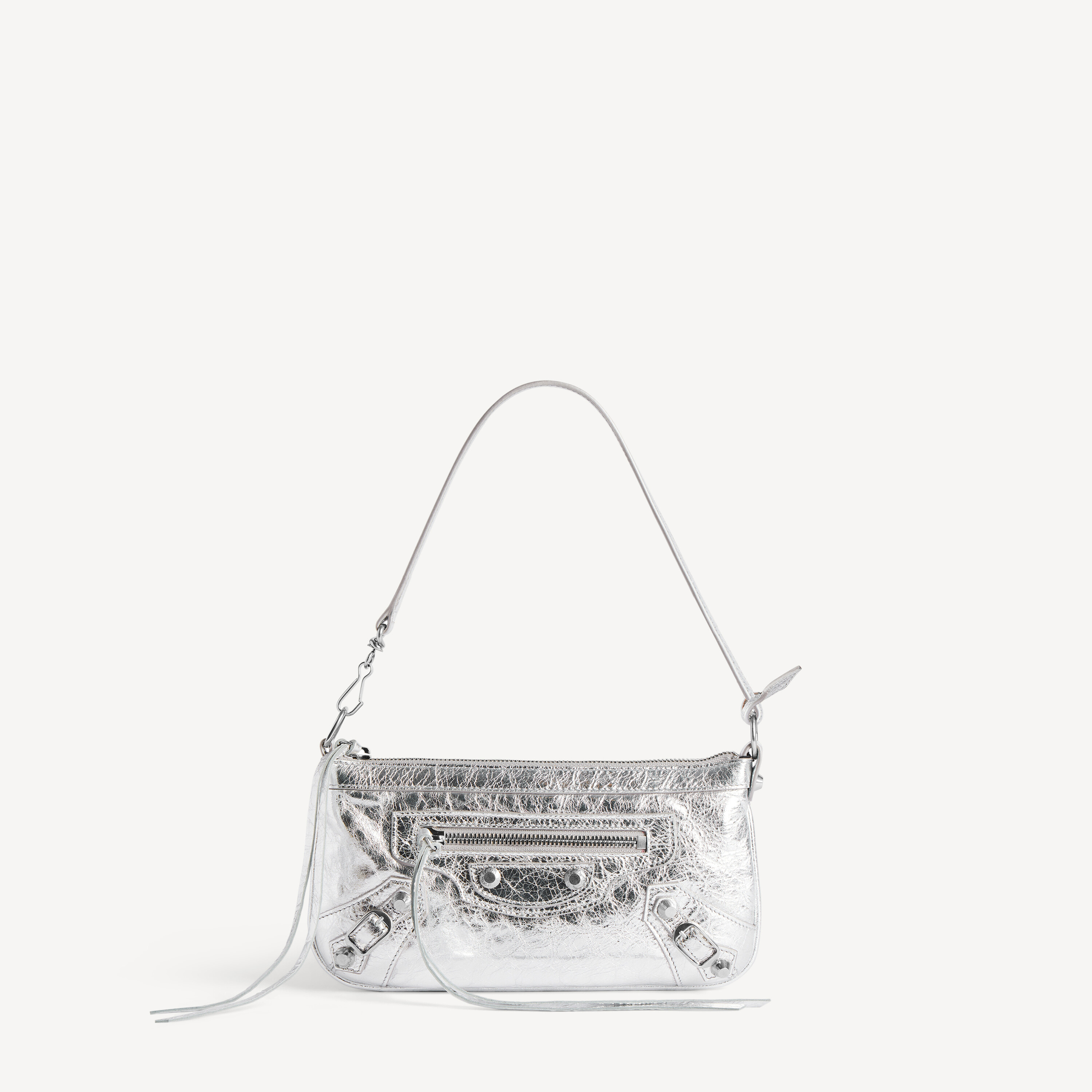 Women's Le City Pouch On Strap in Silver | Balenciaga US