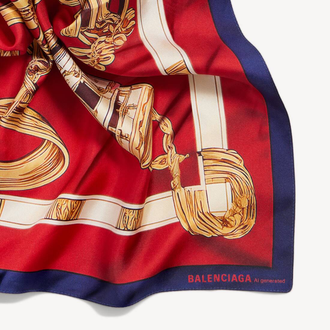 Women's Ai Scarf in Burgundy/gold | Balenciaga Hong Kong SAR EN - Image 3