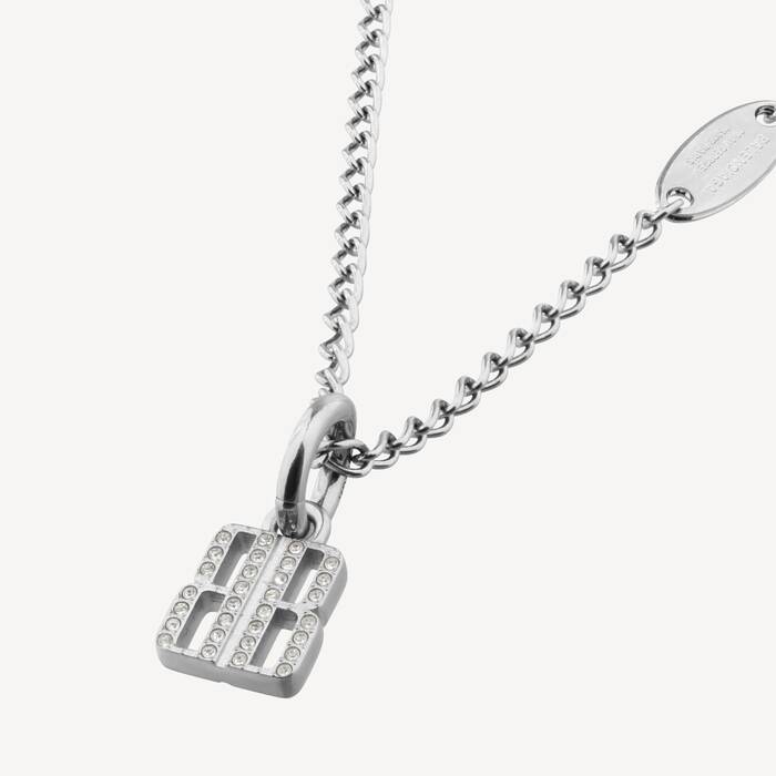 Women's Nano Thin Necklace in Silver - Women | Balenciaga Spain EN - Image 3