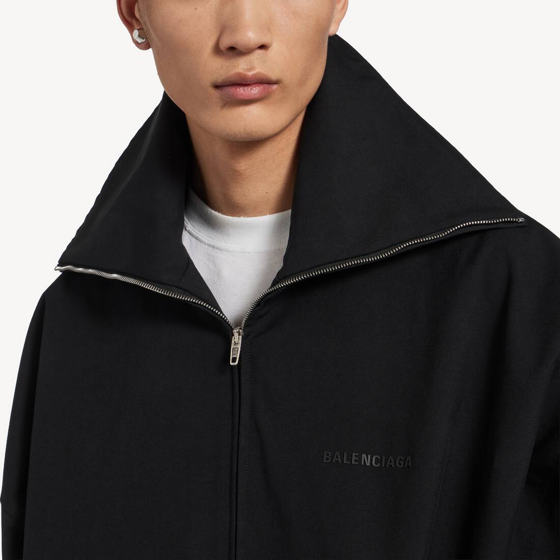 Men's Zip-up Jersey Jacket in Black | Balenciaga Canada EN - Image 6
