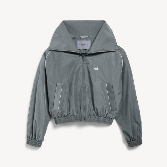 Women's Bodies High Collar Tracksuit Jacket in Elephant Grey - Women | Balenciaga Australia EN - Image 2