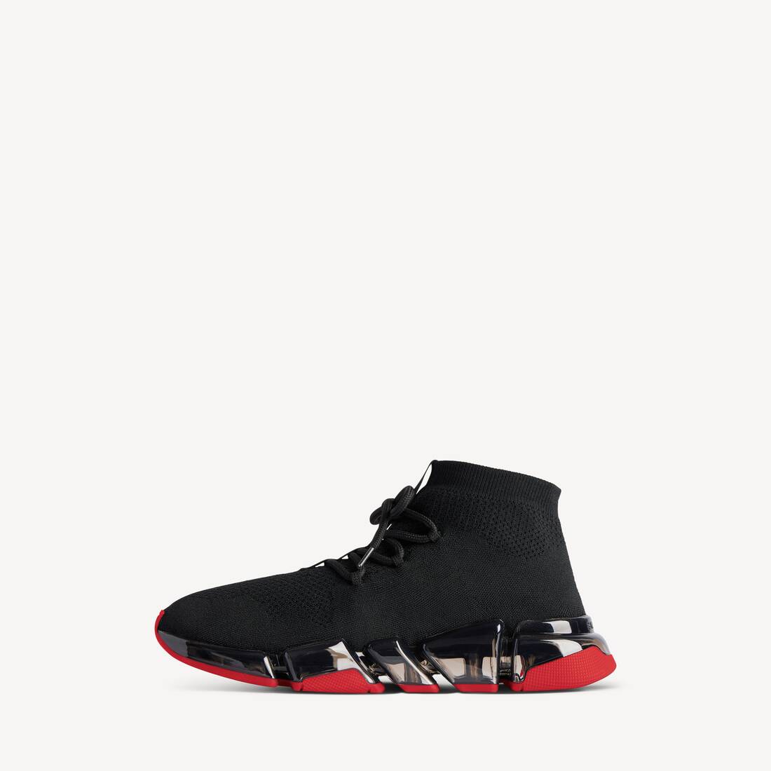 Men's Speed 2.0 Lace-up Recycled Knit Sneaker in Black/red | Balenciaga Mexico EN - Image 4