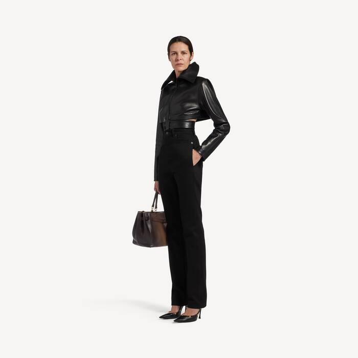 Jean Slim Taille Haute pour Femme en Noir - Femme | Balenciaga Suisse FR - Image 1