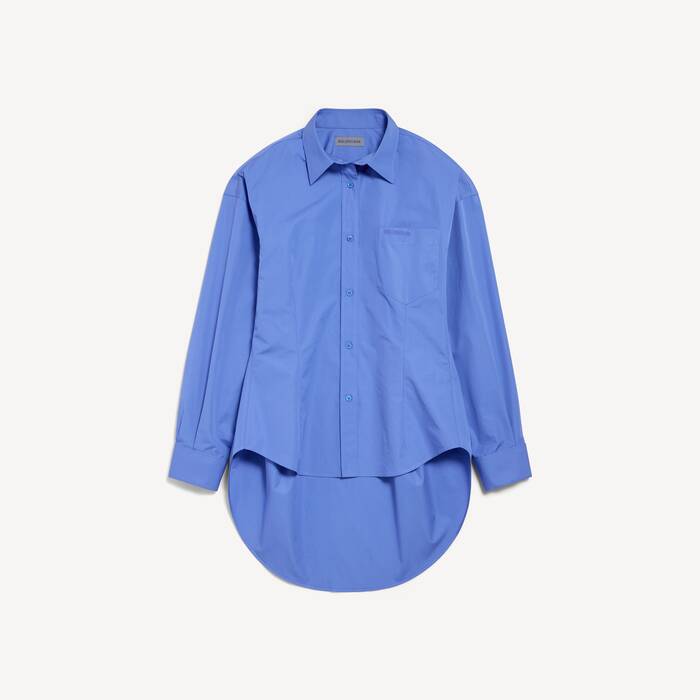 Camisa Cl&aacute;sica para Mujer en Azul Tormenta - Mujer | Balenciaga Espa&ntilde;a ES - Image 2