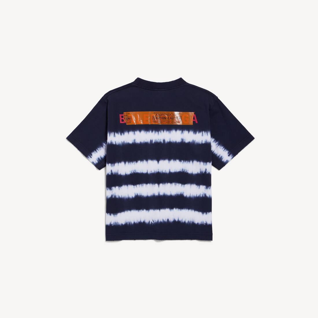 Men's Taped And Dyed Medium Fit T-shirt in Navy/white | Balenciaga Singapore EN - Image 2