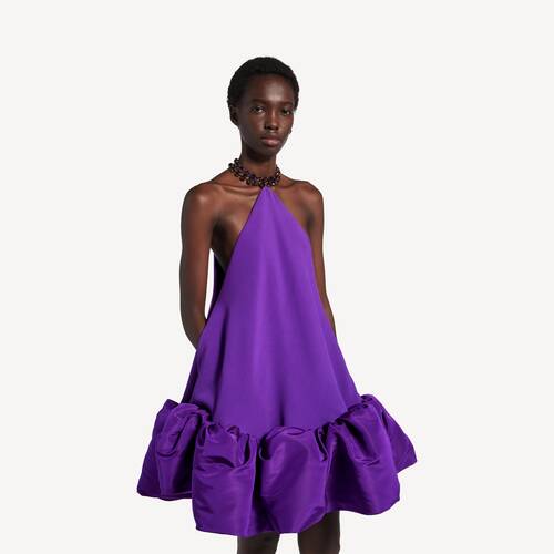 halter balloon mini dress