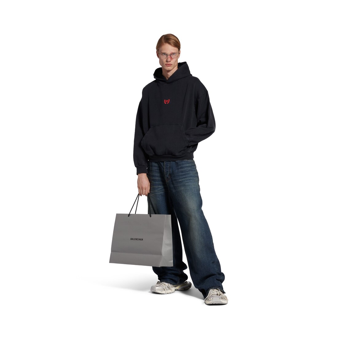Laurel Classic Hoodie Medium Fit in Faded Black | Balenciaga US