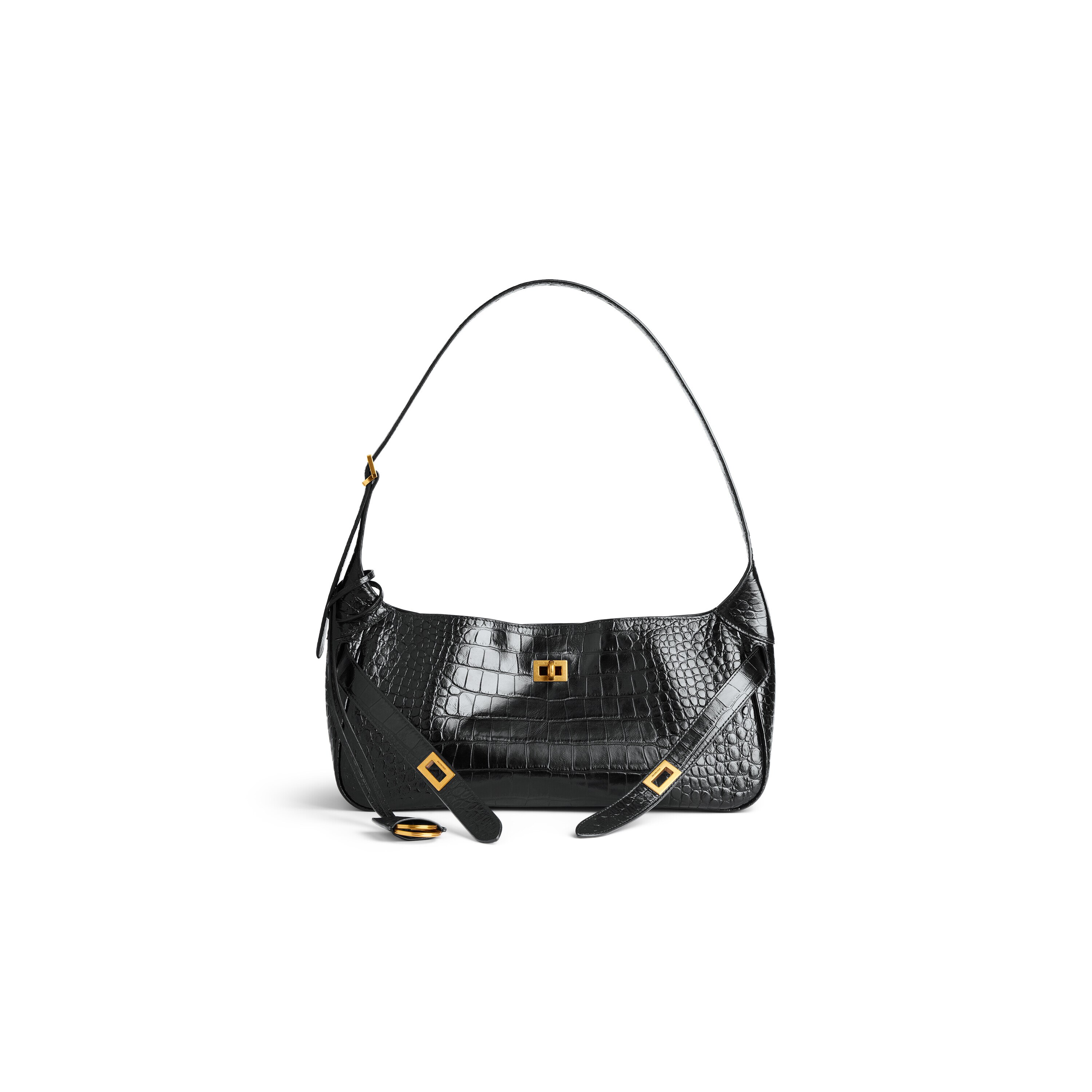 BALENCIAGA シルバー クロコダイル調 ショルダーバッグ BALENCIAGA(バレンシアガ) Le City ミニショルダーバッグ806395