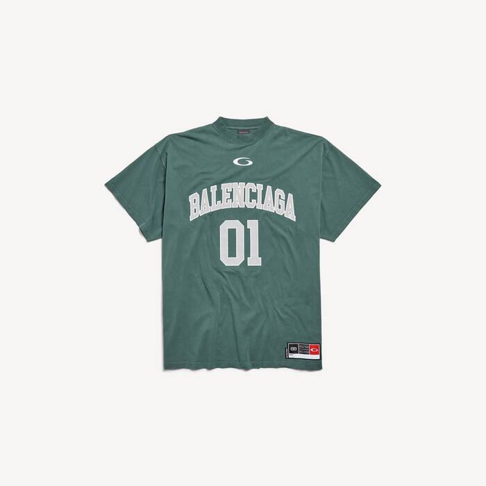 Men's Basketball Oversized T-shirt in Dark Green/light Green - Men | Balenciaga United States EN - Image 2
