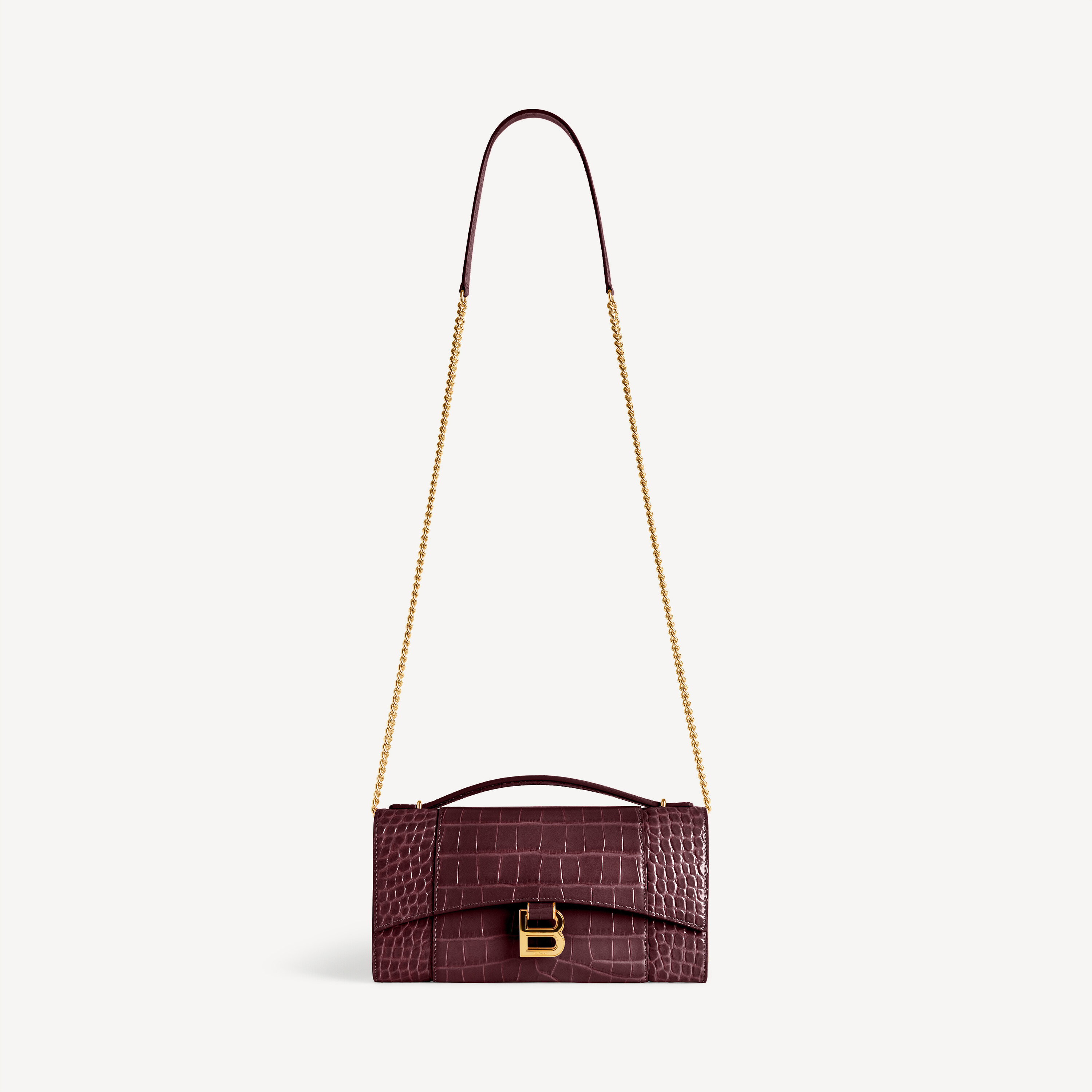 美品Balenciaga Hourglass XSボルドー型押し BALENCIAGA - 美品Balenciaga Hourglass XSボルドー型押しの通販 by RM