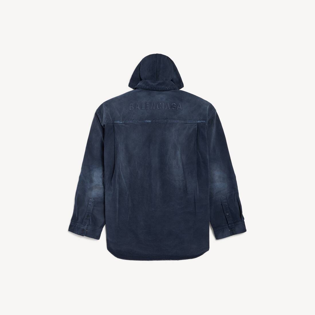 Men's Shirt Parka in Navy/dirty Dark Blue | Balenciaga United States EN - Image 2