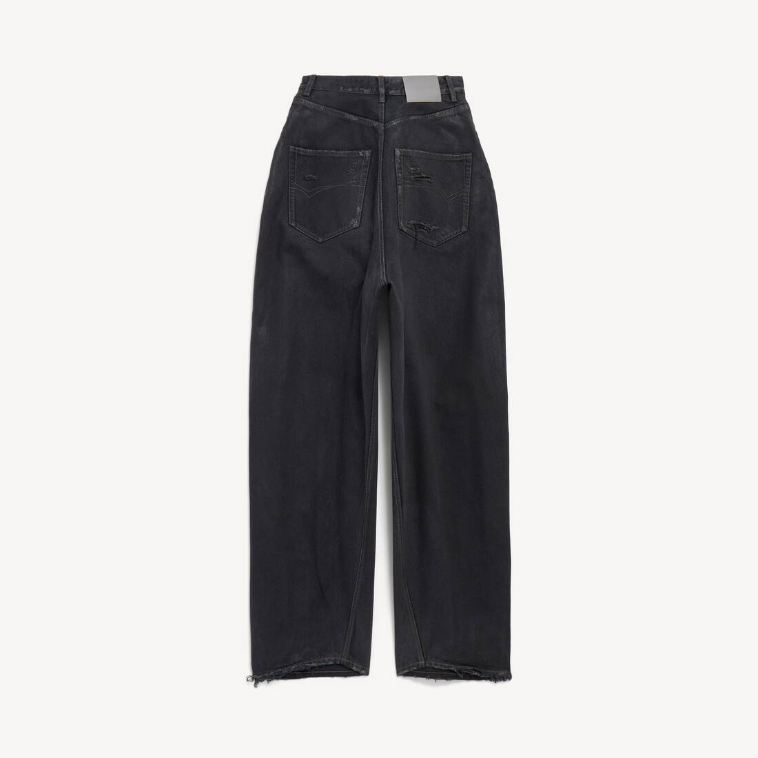 Pantaloni Barrel A Vita Alta Con Cuciture Ritorte da Donna in Nero Vintage | Balenciaga Italia IT - Image 2