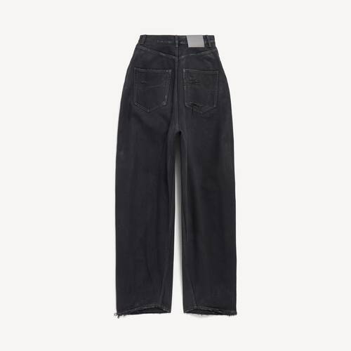 pantaloni barrel a vita alta con cuciture ritorte