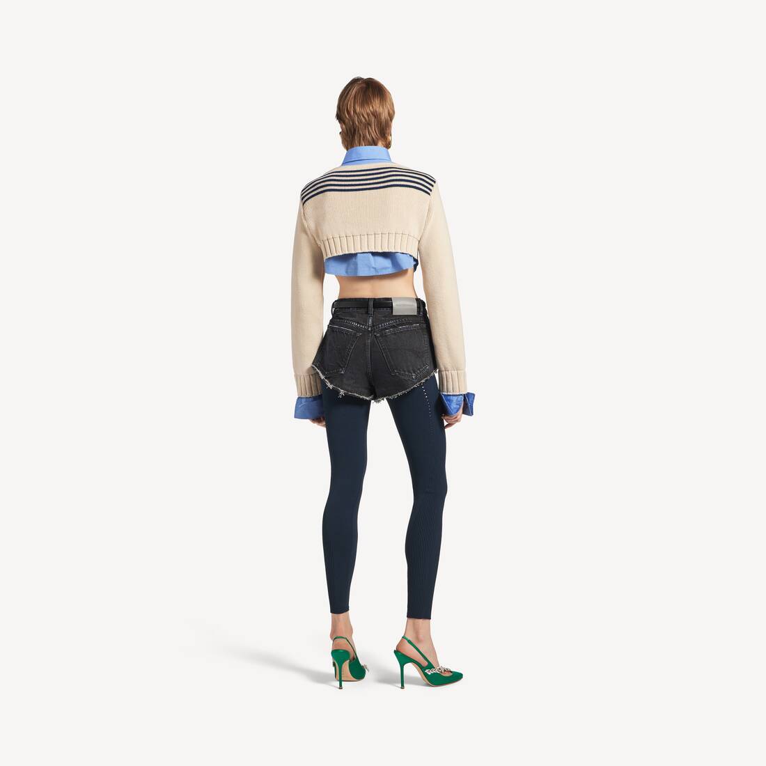 Women's Hybrid Jumper in Navy/white | Balenciaga United States EN - Image 4