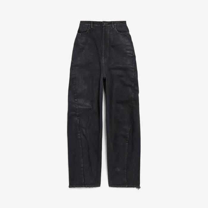 Women's High Waist Barrel Twisted Seam Pants in Vintage Black - Women | Balenciaga United States EN - Image 2