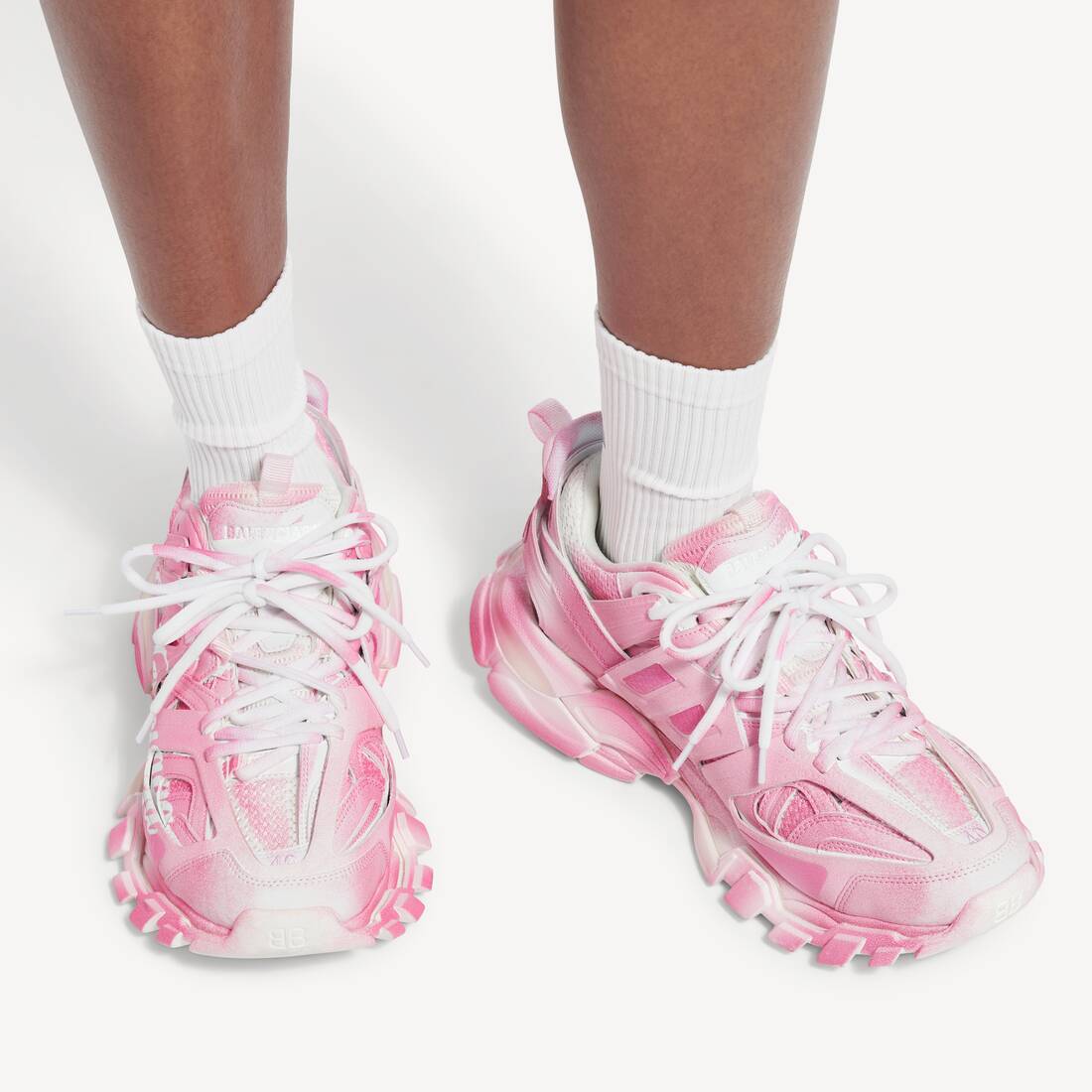 Zapatillas Track Stencil Logo para Mujer en Rosa/blanco | Balenciaga Espa&ntilde;a ES - Image 6