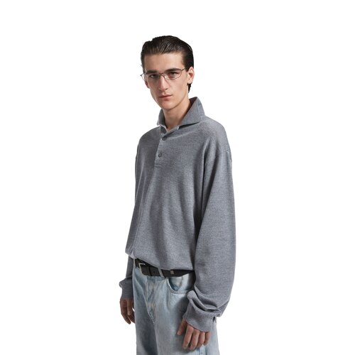 pullover con collo a polo 