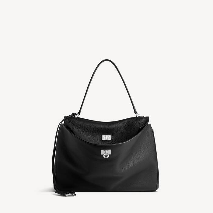 Women's Rodeo Handbag Medium Grained Calfskin in Black - Women | Balenciaga United States EN - Image 1