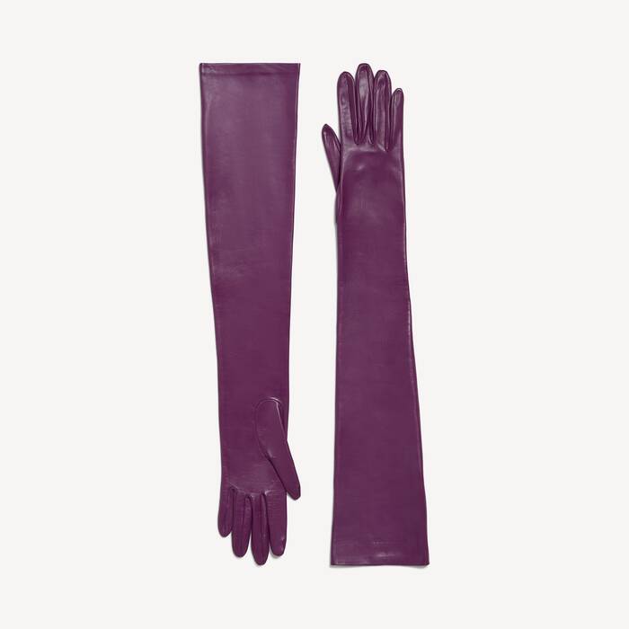 Women's Long Gloves in Iris - Women | Balenciaga Hong Kong SAR EN - Image 1
