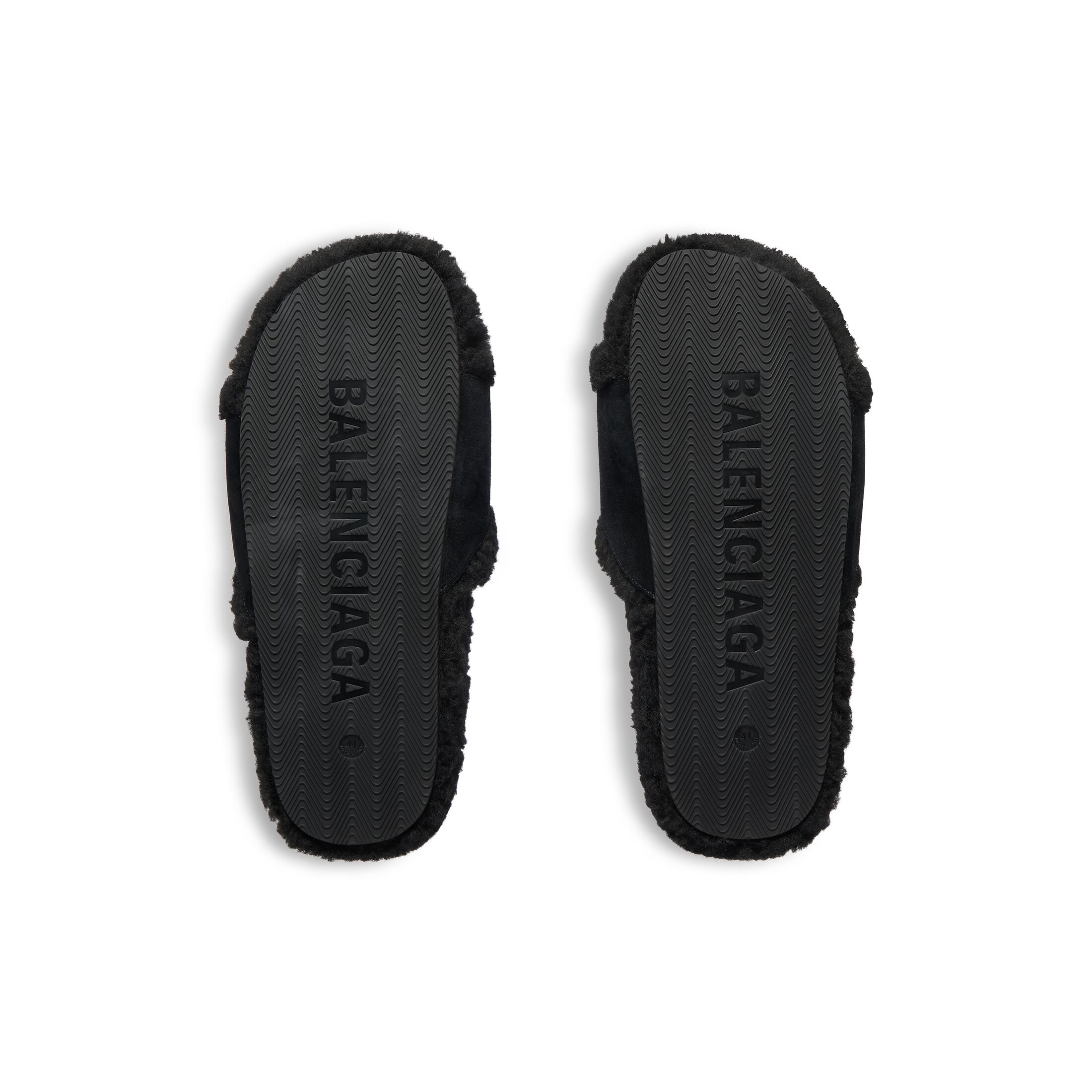 furry slide sandal