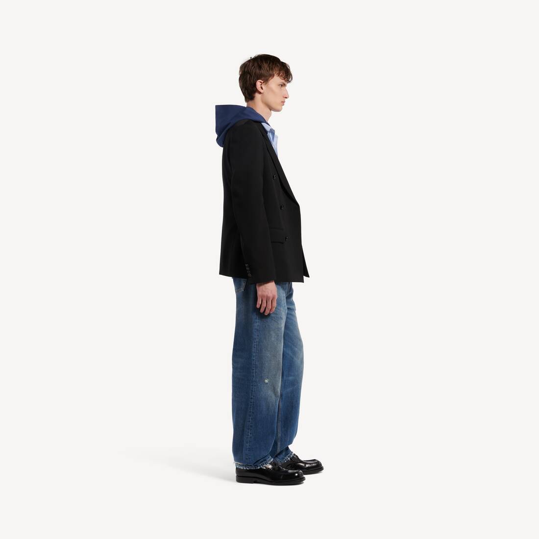 남성 더블 브레스티드 테일러드 재킷 블랙 | 발렌시아가 대한민국 KO - Image 3