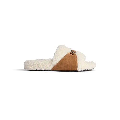 furry slide sandal
