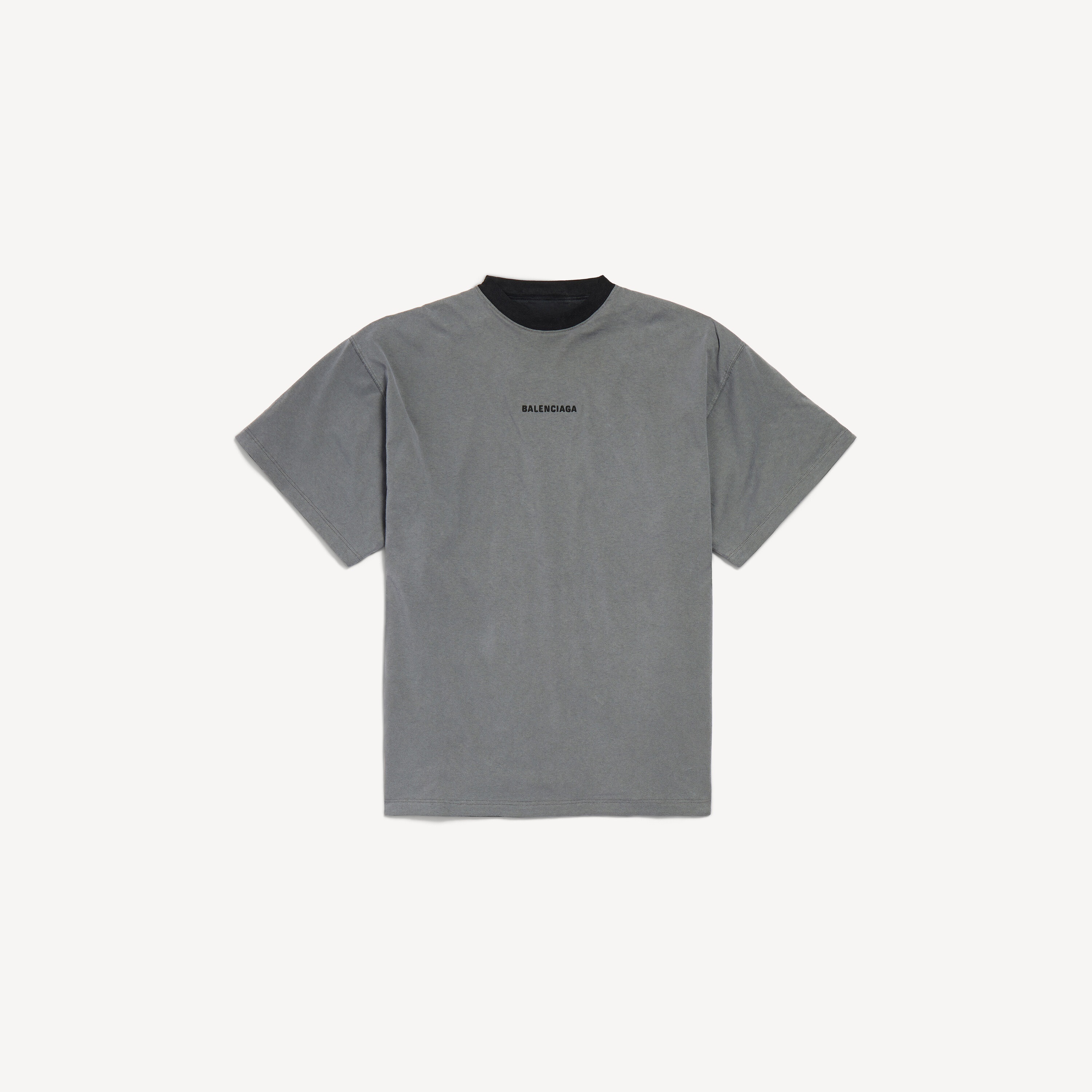 Men's Balenciaga Back Reversible Oversized T-shirt in Grey/faded Black