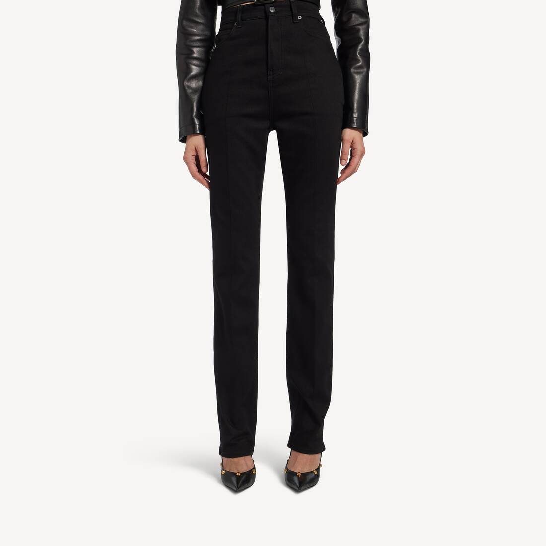 Women's High Waist Slim Jeans in Black | Balenciaga Norway EN - Image 5