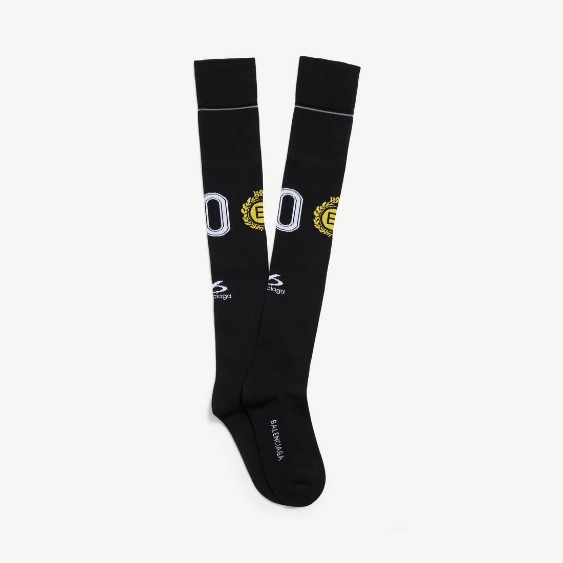Men's Naval Crest Long Socks in Black | Balenciaga Zimbabwe EN - Image 2