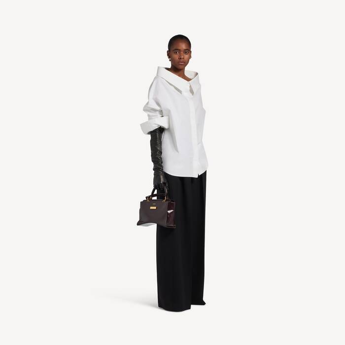 Stola-hemd Oversize-passform  f&uuml;r Damen in Wei&szlig; - Damen | Balenciaga Deutschland DE - Image 3