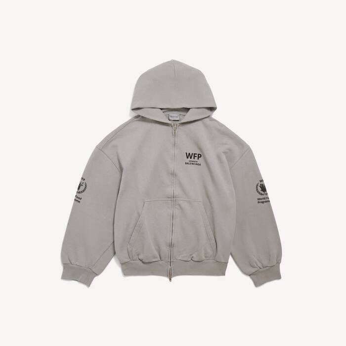 Wfp Zip-hoodie Normale Passform f&uuml;r Herren in Balenciaga Grau - Herren | Balenciaga Schweiz DE - Image 1
